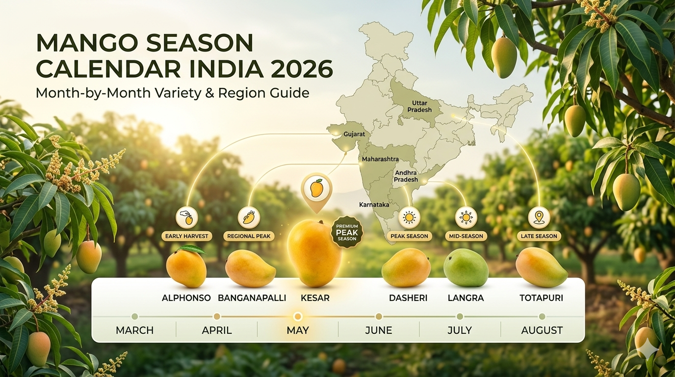 Mango Season Calendar India 2026 Month by Month Variety Region Guide
